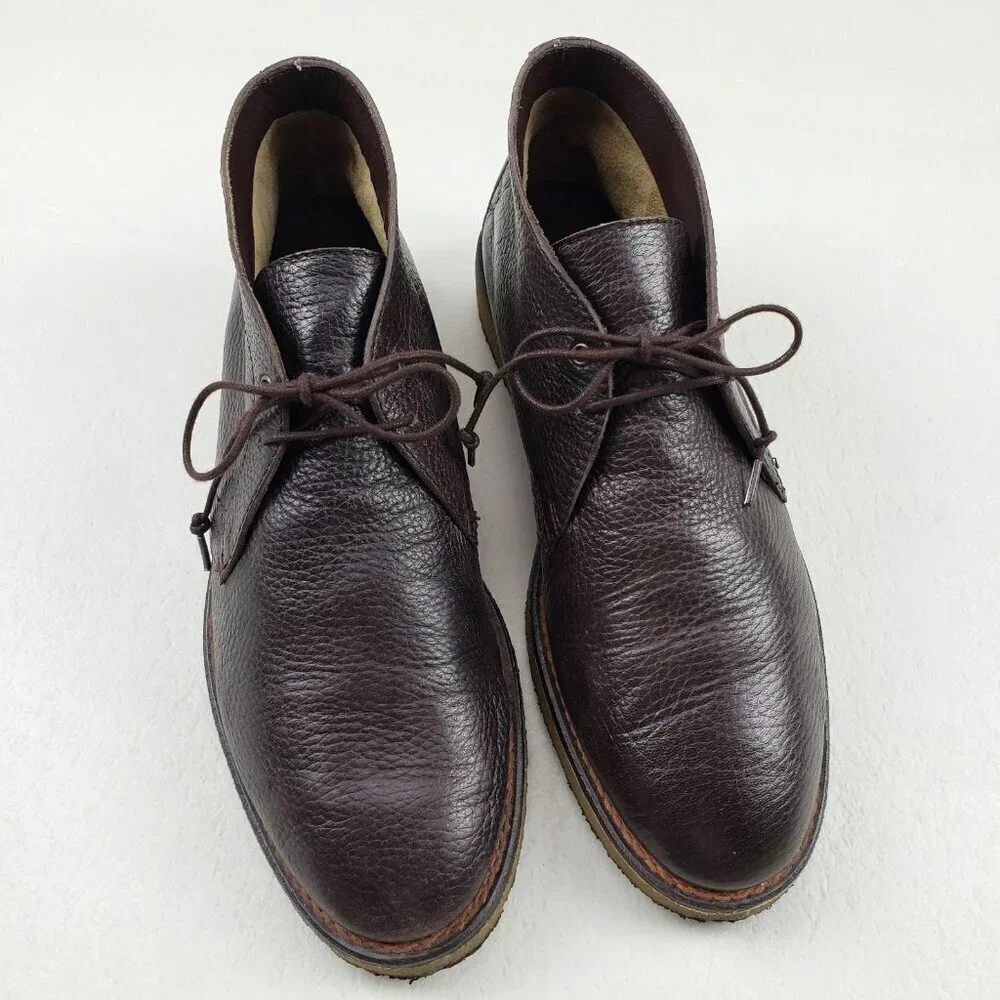 Taft Brown Leather Chukka Boot Mens 9 EU 42 Lace Up Gum Sole Shoe Handmade Spain